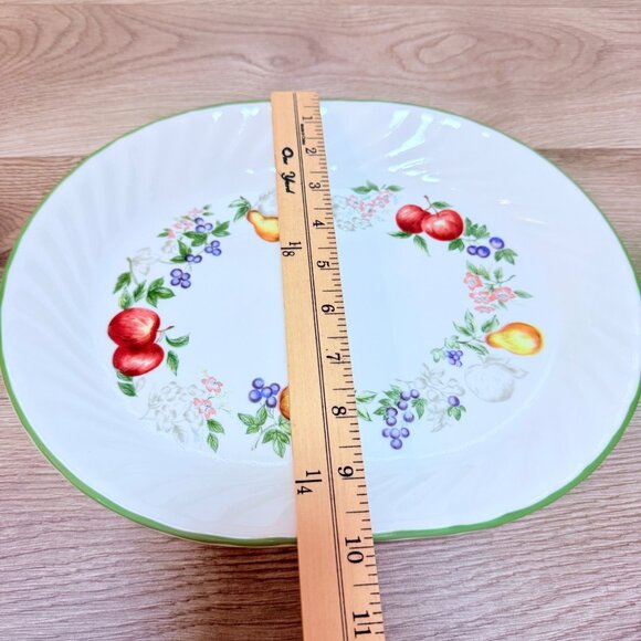 Corelle Corning Oval Serving Platter Chutney VTG 90s Dinnerware Fruit Garland - Picture 7 of 11